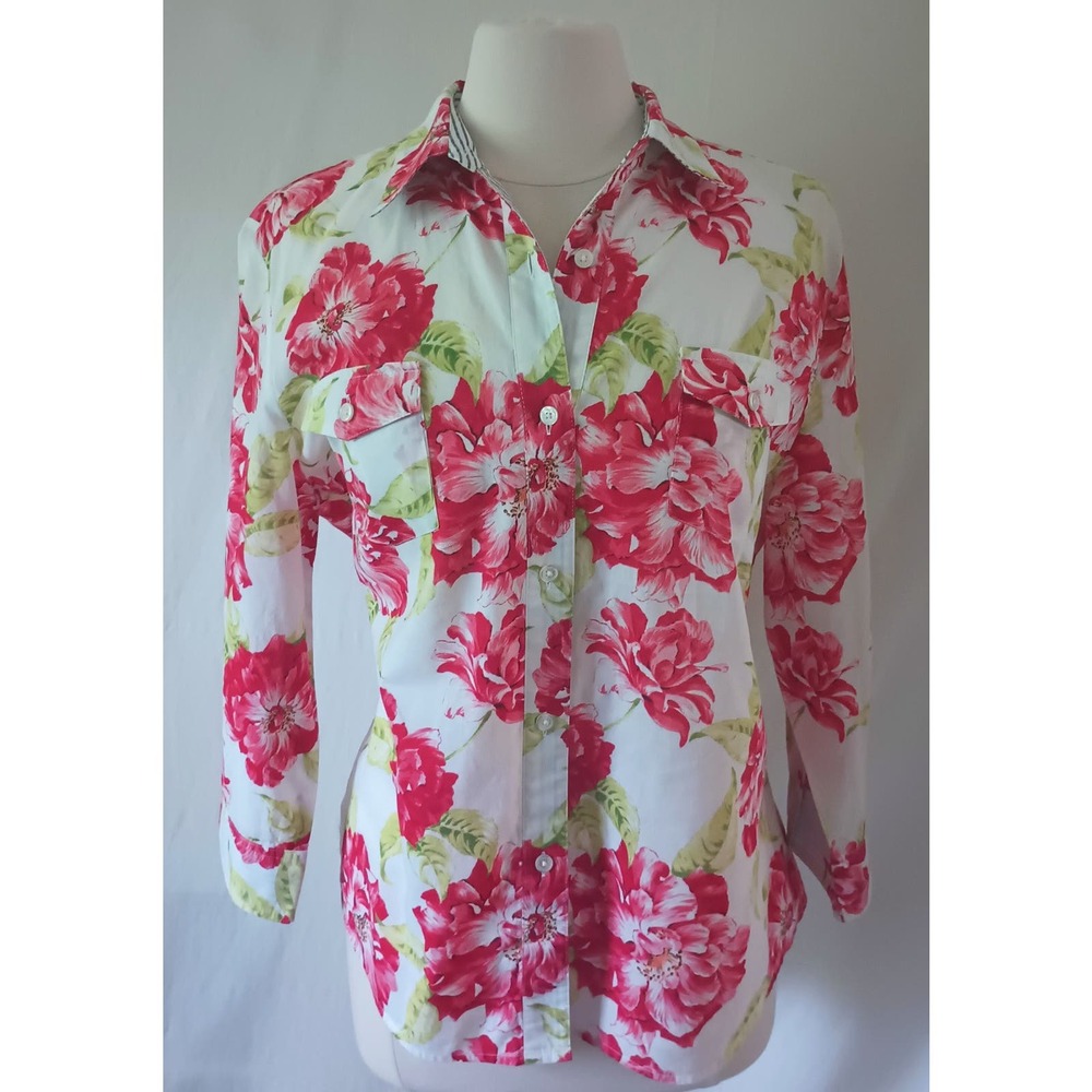 Jones New York Floral Camp Shirt XL